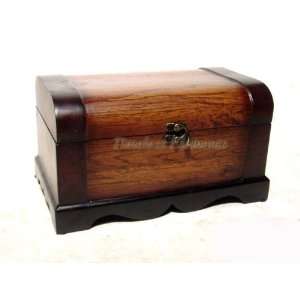  Wood Antique Finish Jewelry Box Chest Trunk Decor: Home 