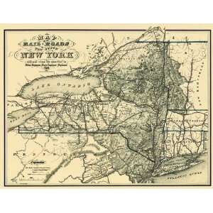  Reproduction of an 1857 Antique Railroad Map of New York 
