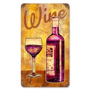  Wine Glass Food and Drink Vintage Metal Sign   Garage Art 