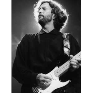  Rock Star Eric Clapton Playing His Guitar in Concert at 