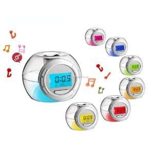  7 Color Change LED Music Alarm Clock Sound Timer Calendar 