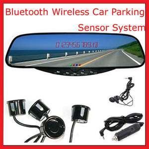 Car Rear View Mirror Bluetooth Parking Reversing Reverse Radar 4 