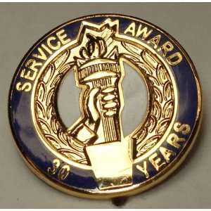  Service Award 30 Years Brass Lapel Pin 