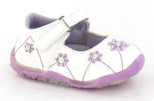babies White velcro strap flower detail party shoes  