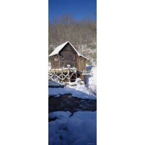 House in a Snow Covered Landscape, Glade Creek, Grist Mill Babcock 