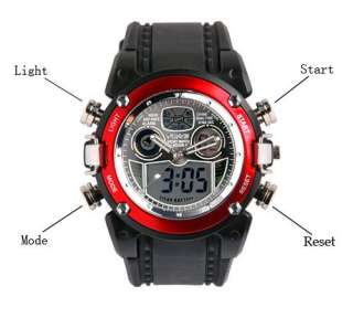 Military Multifunction Digital Mens Sports Watch Red UK  