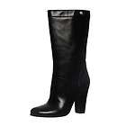 Nine West Womens Black Leather High Heel Boots Mid Calf Size 9M  