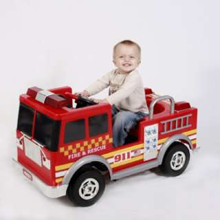 NEW RED 12v BATTERY OPERATED FIRE TRUCK RIDE ON CAR POWERED TOY  