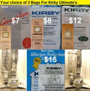 Kirby Ultimate Diamond Vacuum Bags Belts Scent Tablet  