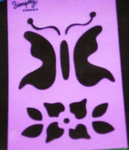 BUTTERFLY STENCIL FLOWER STENCILS FLOWERS TEMPLATE NEW BY PLAID 8x 5 