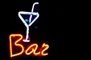   Image of Neon Bar Sign Martini Olive Alcohol Drink Liquor  