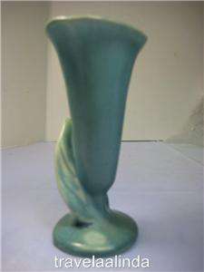 ROOKWOOD vase 1945 calla lilly design 5 tall blue/white matt  