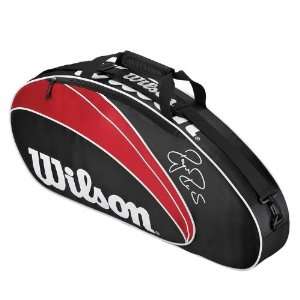   : Wilson 12 Federer 3X Tennis Bag Red/Black/White: Sports & Outdoors