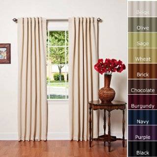 Solid Thermal Insulated Back Tap Blackout Curtain 95L  1 Set BEIGE