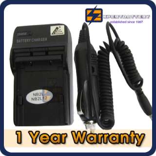 BATTERY NB 2L FOR CANON EOS REBEL XTi XT + charger + car cable  