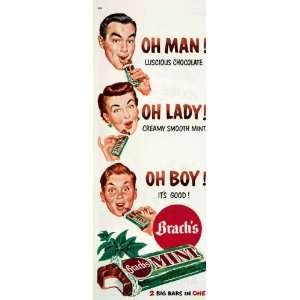 1951 Ad Brachs Mint Candy Bar Mom Day Boy Man Woman Child Leaves Cool 