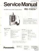 Original Service Manual Panasonic RX 1925 Cassette Rec  