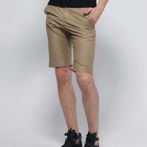 DOUBLJU Mens Casual Trousers Shorts Pants BROWN (F023)  