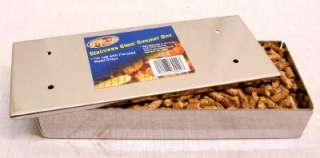 Stainless Steel Smoker Box For BBQ Grills Pellets Chips  