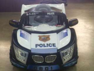 New Kids Ride On Police Car Electric Battery Power & Radio MP3 Wheels 