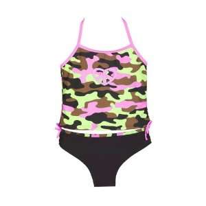  Malibu Girls Camo Tankini Swim Top
