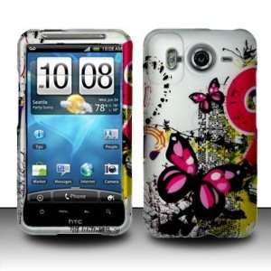 For HTC Inspire 4G (AT&T) Rubberized Design Cover Butterfly Hard Case 