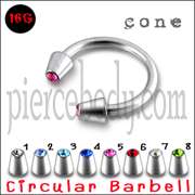 Wholesale 10Pcs 16Ga Steel Jeweled Circular Barbell CBB  