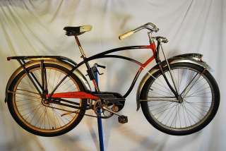 Vintage 1955 Schwinn Black Phantom balloon tire cruiser bike bicycle 