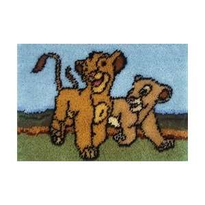   Lion King Simba & Nala 20 X 30 Latch Hook Kit: Arts, Crafts & Sewing