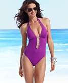   Reviews for Solo Swimsuit, Rhinestone Accent One Piece Bathing Suit