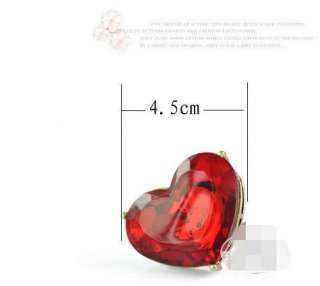 Fashion Love Big Red Heart Rhinestone Cute Ring Rings L8895  