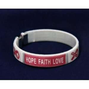   Fabric Bangle Bracelet   Hope, Faith, Love (Adult Size 25 Bracelets