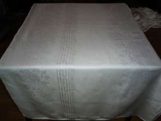 Vintage IRISH LINEN DOUBLE DAMASK Tablecloth 68x125  
