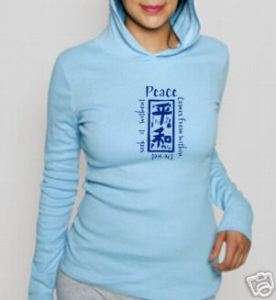 NEW American Apparel yoga Kanji Peace hoodie shirt top  