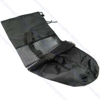 Nylon Yoga Mat Bag Carrier Mesh Center Strap 26 Inch Bk  