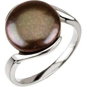   Freshwater Cultured Coin Pearl Ring set in Sterling Silver(4.5