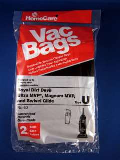 Vac Bags #60 Royal Dirt Devil Ultra MVP Type U Vacuum 075638000609 