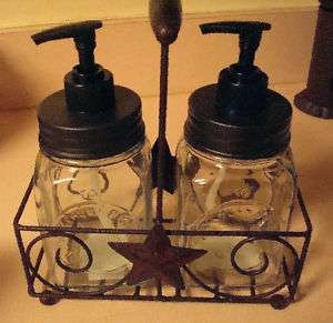 Classic Vintage DAZEY Butter Churn SOAP & LOTION Dispensers with BARN 