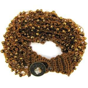  Glass seed bead crochet bracelet 8 brown