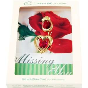 24K Gold Plated Rose with Swarovski Austrian Crystals, a Blank CHARM 