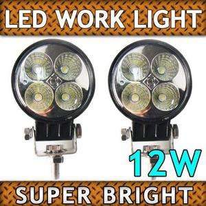 2X Black 12W LED Driving Work light Lamp for Tractor Truck Car Boat 