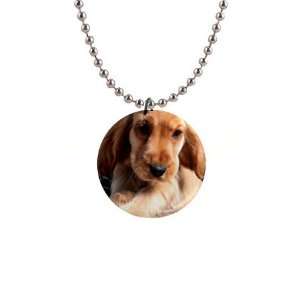    Cocker Spaniel Puppy Dog Button Necklace B0038 