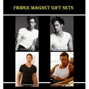 Set of 4 Alexander Skarsgard Fridge Magnets   Sexy Hunks   True Blood 