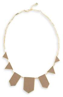 House of Harlow 1960 Leather Station Necklace  
