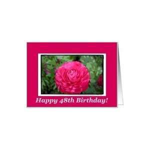  Happy 48th Birthday, Blank Pink flower Card: Toys & Games