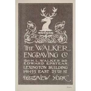 1925 Ad Walker Engraving H. L. Walker Edward Epstean   Original Print 