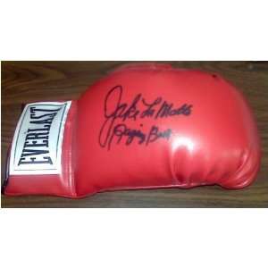 Jake LaMotta Autographed Boxing Glove inscribed Raging Bull