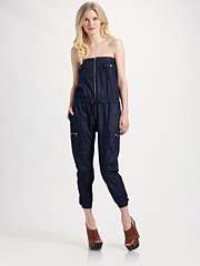  Young Fabulous and Broke Strapless Denim Jumpsuit