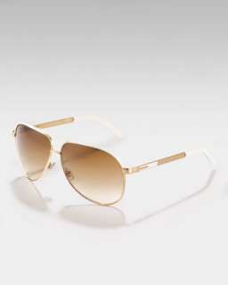 Gold Aviator Sunglasses  