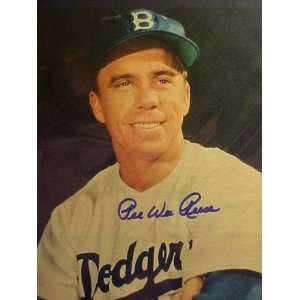 Pee Wee Reese Brooklyn Dodgers Autographed 11 x 14 Professionally 